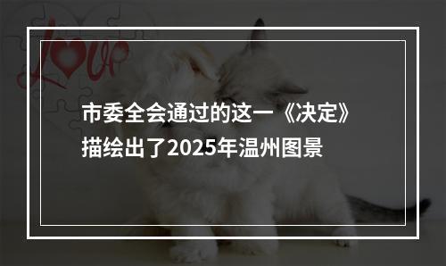 市委全会通过的这一《决定》 描绘出了2025年温州图景