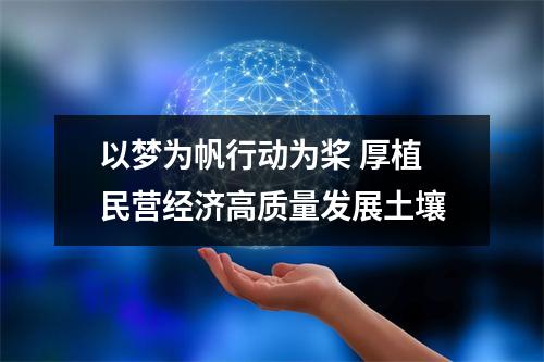 以梦为帆行动为桨 厚植民营经济高质量发展土壤