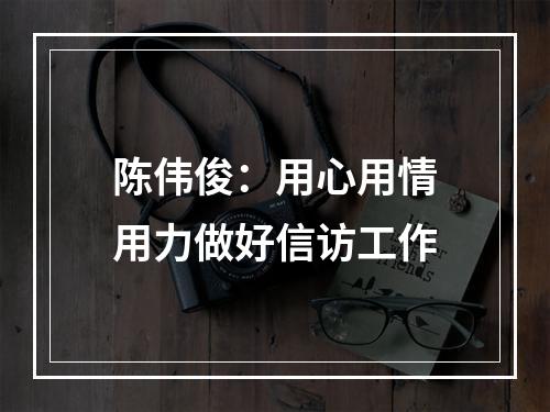 陈伟俊：用心用情用力做好信访工作