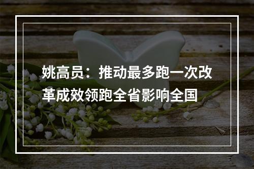 姚高员：推动最多跑一次改革成效领跑全省影响全国