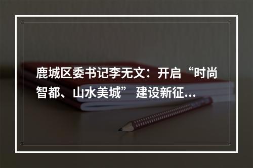 鹿城区委书记李无文：开启“时尚智都、山水美城” 建设新征程