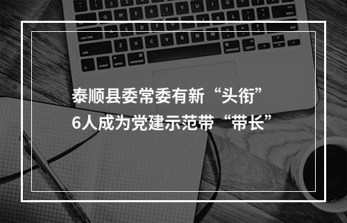 泰顺县委常委有新“头衔” 6人成为党建示范带“带长”