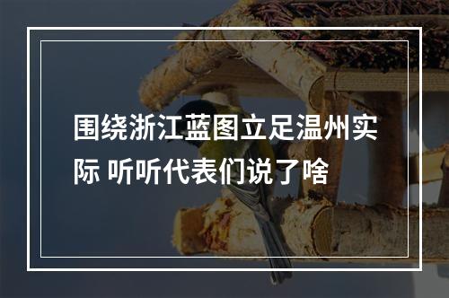 围绕浙江蓝图立足温州实际 听听代表们说了啥
