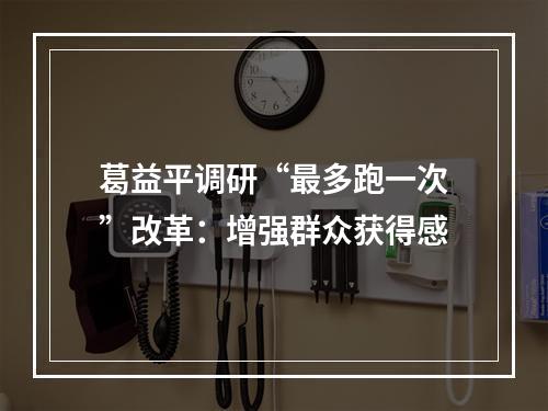 葛益平调研“最多跑一次”改革：增强群众获得感