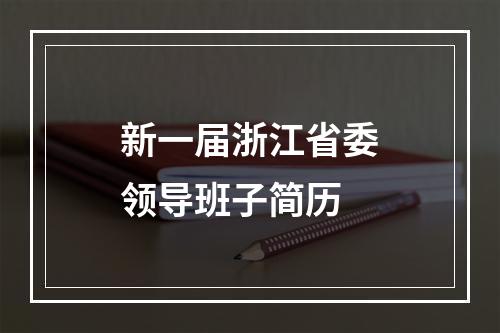 新一届浙江省委领导班子简历
