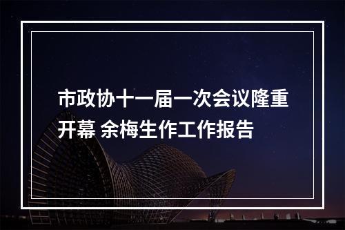 市政协十一届一次会议隆重开幕 余梅生作工作报告
