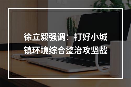 徐立毅强调：打好小城镇环境综合整治攻坚战