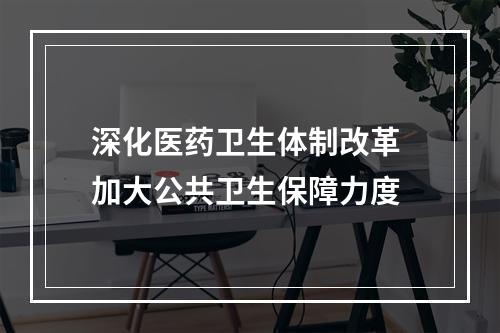 深化医药卫生体制改革 加大公共卫生保障力度