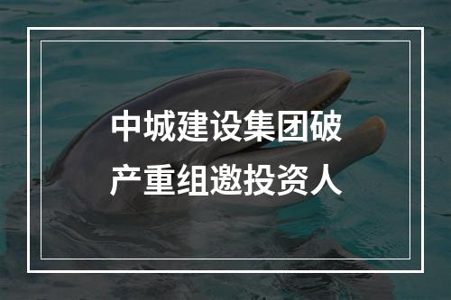 中城建设集团破产重组邀投资人