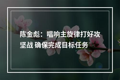 陈金彪：唱响主旋律打好攻坚战 确保完成目标任务