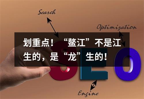 划重点！“鳌江”不是江生的，是“龙”生的！