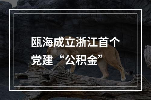 瓯海成立浙江首个党建“公积金”