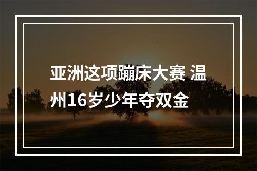亚洲这项蹦床大赛 温州16岁少年夺双金