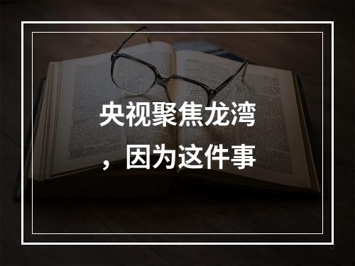 央视聚焦龙湾，因为这件事