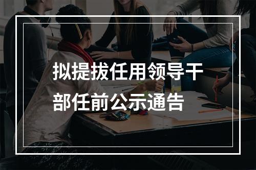 拟提拔任用领导干部任前公示通告