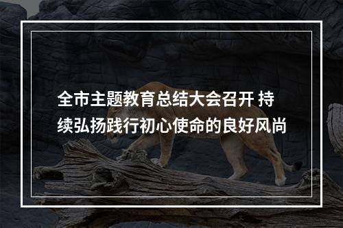 全市主题教育总结大会召开 持续弘扬践行初心使命的良好风尚