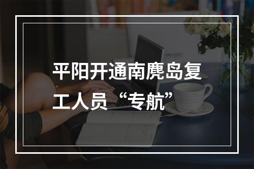 平阳开通南麂岛复工人员“专航”