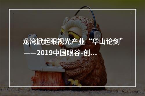 龙湾掀起眼视光产业“华山论剑” ——2019中国眼谷-创新创业全球挑战赛总决赛举行