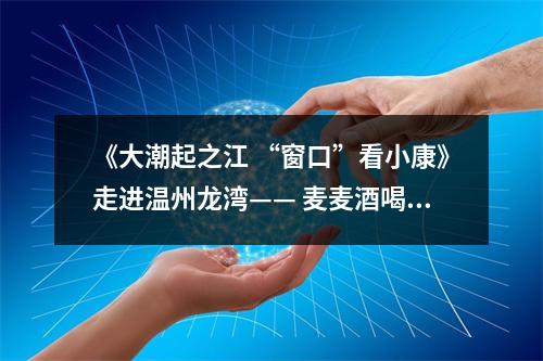 《大潮起之江 “窗口”看小康》走进温州龙湾—— 麦麦酒喝出幸福味