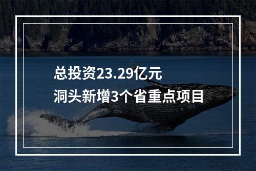 总投资23.29亿元  洞头新增3个省重点项目