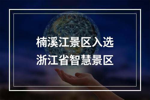 楠溪江景区入选浙江省智慧景区