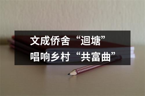文成侨舍“迴塘” 唱响乡村“共富曲”