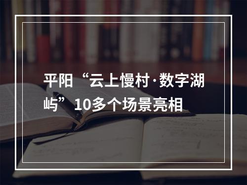 平阳“云上慢村·数字湖屿”10多个场景亮相
