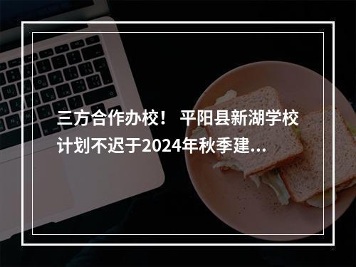 三方合作办校！ 平阳县新湖学校计划不迟于2024年秋季建成投用