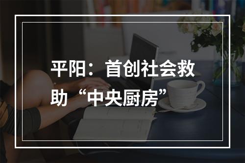 平阳：首创社会救助“中央厨房”