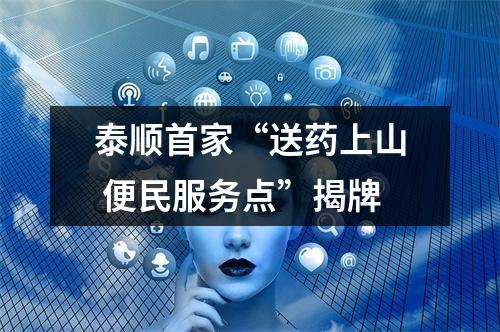 泰顺首家“送药上山 便民服务点”揭牌