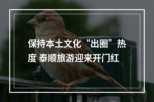 保持本土文化“出圈”热度 泰顺旅游迎来开门红