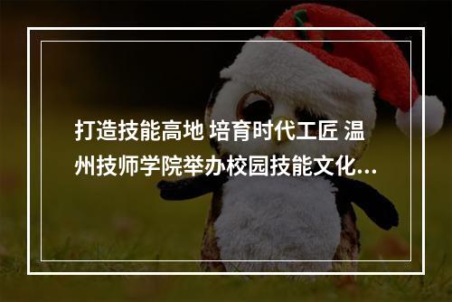 打造技能高地 培育时代工匠 温州技师学院举办校园技能文化节