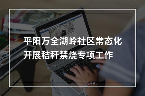 平阳万全湖岭社区常态化开展秸秆禁烧专项工作