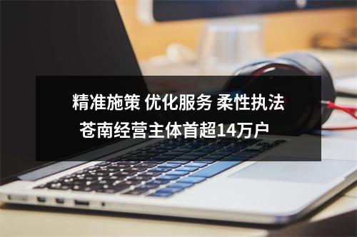 精准施策 优化服务 柔性执法  苍南经营主体首超14万户