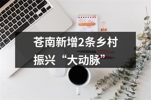 苍南新增2条乡村振兴“大动脉”