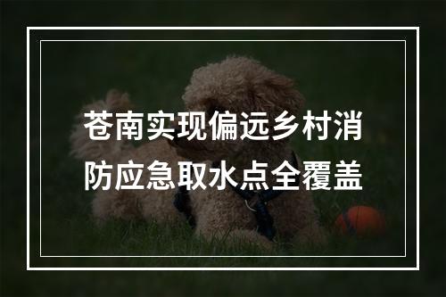 苍南实现偏远乡村消防应急取水点全覆盖