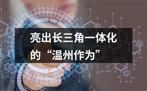 亮出长三角一体化的“温州作为”