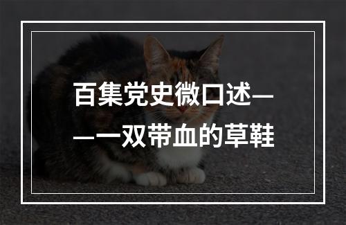 百集党史微口述——一双带血的草鞋