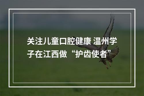 关注儿童口腔健康 温州学子在江西做“护齿使者”