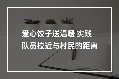 爱心饺子送温暖 实践队员拉近与村民的距离
