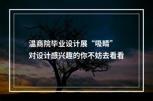 温商院毕业设计展“吸睛” 对设计感兴趣的你不妨去看看
