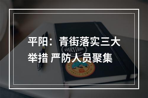平阳：青街落实三大举措 严防人员聚集