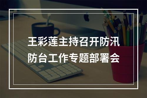 王彩莲主持召开防汛防台工作专题部署会