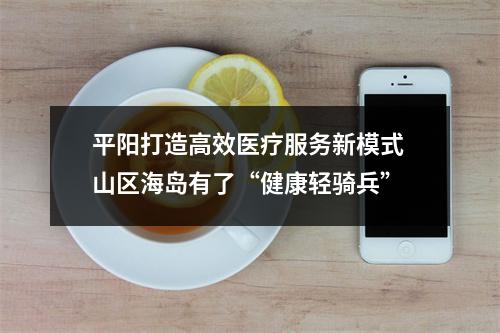 平阳打造高效医疗服务新模式 山区海岛有了“健康轻骑兵”