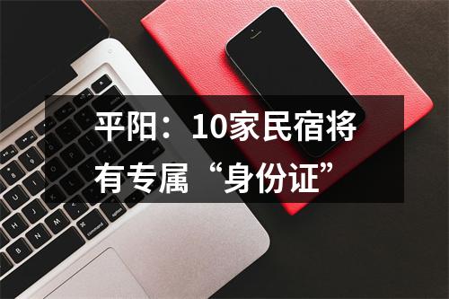 平阳：10家民宿将有专属“身份证”