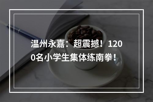 温州永嘉：超震撼！1200名小学生集体练南拳！