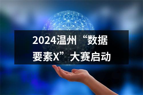 2024温州“数据要素X”大赛启动