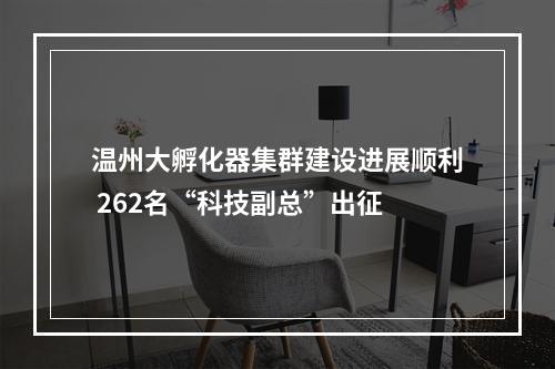 温州大孵化器集群建设进展顺利 262名“科技副总”出征