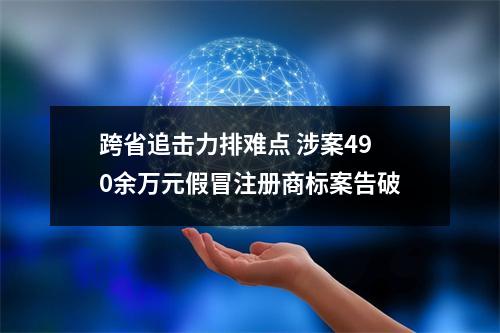 跨省追击力排难点 涉案490余万元假冒注册商标案告破