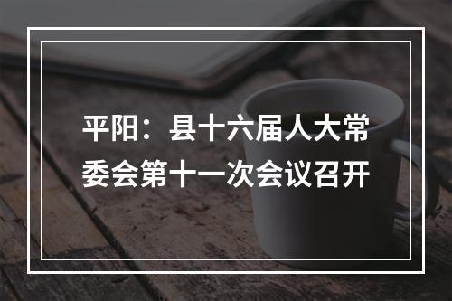 平阳：县十六届人大常委会第十一次会议召开